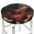 thumbnail image 3 of Naloa Starry Night Cat Guitarist Round Bar Stool Cushion Cover 12-14 inch, Fits Kitchen, Office, Restaurant Chairs - {sizeName}14 inch, 3 of 7