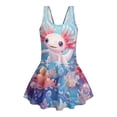 thumbnail image 4 of Uourmeti Cartoon Axolotl Underwater Swim Dress for Girls - Sleeveless Skirted One Piece Bathing Suit, Quick Dry & Stretchy for Beach Pool Vacation, 4 of 8