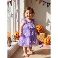 thumbnail image 5 of BemeyourBBs Toddler Baby Girl Halloween Dress Outfit Flying Sleeve 3D Pumpkin Ghost Decor Shinny Star Tutu Tulle Dress Little Girls Summer Fall Cake Smash Party Dress, 5 of 9
