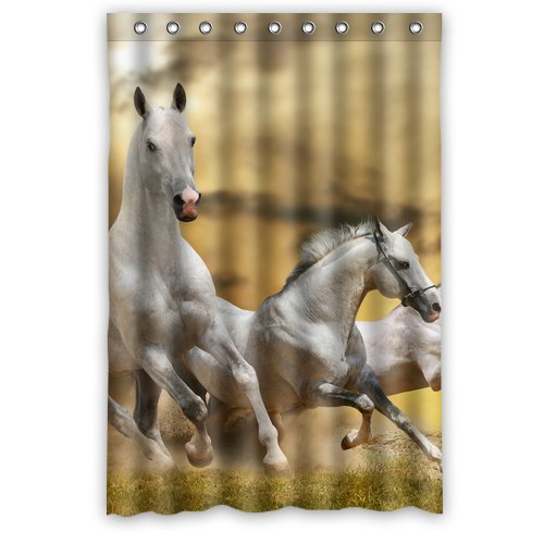 ABPHQTO Cortina de ducha con diseño de animales y caballos Cortina de ducha impermeable 90x180 cm