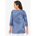 thumbnail image 3 of Jessica London Women's Plus Size Boatneck Tunic Top 3/4 Sleeve Shirt  Loose Fit, 3 of 6