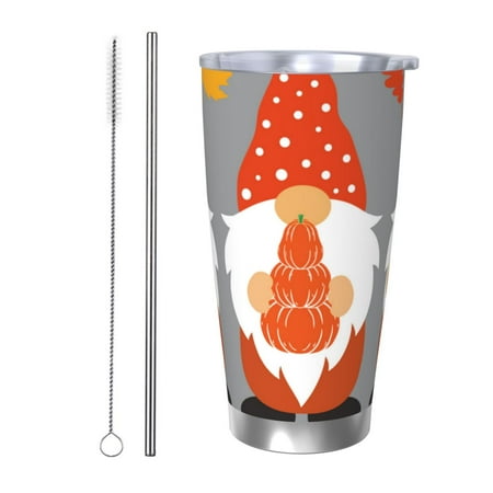 

Junzan Hello Fall Gnomes for 20oz Stainless Steel Insulated Car Cup with Spillproof Lid - Insulated Coffee Mug Thermal Cup-Straw Two-piece Set