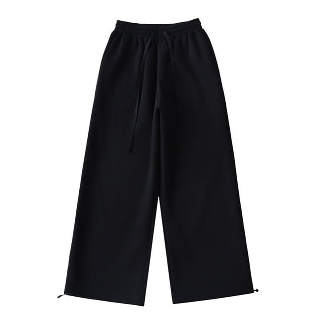 Yuyuzo Womens Wide Leg Sweatpants Drawstring Waist Loose Solid Color Sports Pants Fall Jogger Trousers