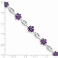 thumbnail image 3 of Primal Silver Sterling Silver Rhodium-plated Amethyst Bracelet, 3 of 5