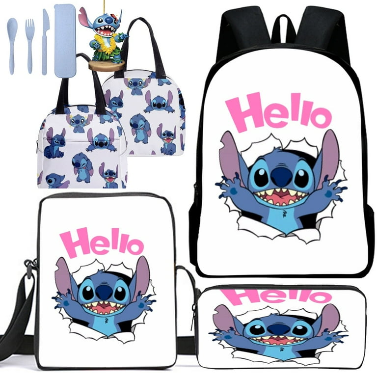 Disney Stitch Backpack 3pcs/Set Cartoon School Bags for Teenagers