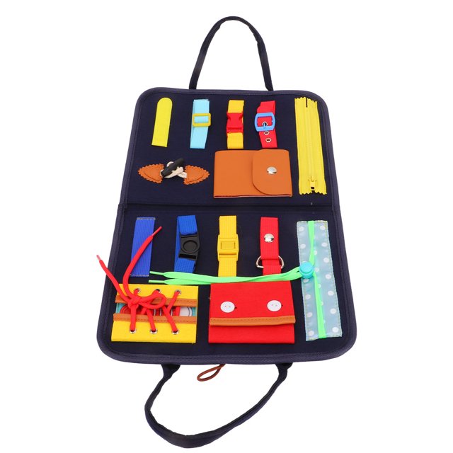 Niño ocupado tablero inteligencia desarrollo color cognición bolsillo cremallera tablero sensorial para habilidad motora fina alfabeto