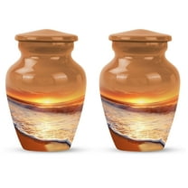 SUBSH Beach Urn - Small Urns for Human Ashes - Urns for Human Ashes Adult Male Dad - Burial Urns for Adult Human Ashes - Cremation Urns for Burial - Funeral Urn Ashes (3 inch Pack of 2)