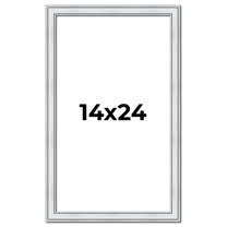 14x24 Frame Sterling Silver Solid Wood Picture Frame | 1.25 Inch Moulding Width | 0.75 Inch