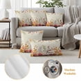 thumbnail image 6 of Red Orange Floral Fall Outdoor Waterproof Pillow Covers, Thanksgiving Eucalyptus Leaves Autumn Decorative Square Throw Pillowcase Sofa Cushion Sham for Patio/Couch/Chair, 20"x20" 2 Pack, 6 of 8