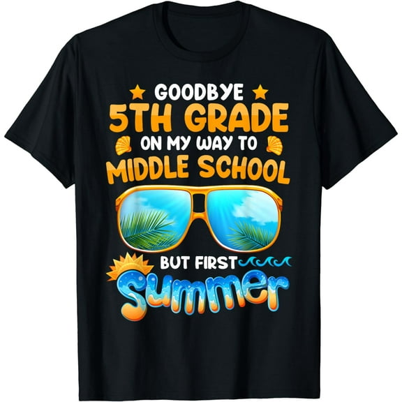 Goodbye 5th Grade Graduation To Middle School Summer Kids T-Shirt