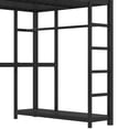 thumbnail image 6 of Twin Size Loft Bed Frame with Wardrobe and L-shaped Desk, Metal Loft Bed with Storage Cubes and Shelves for Bedroom, Apartment, Dorm, Space-Saving Design, No Box Spring Needed, Black, 6 of 8