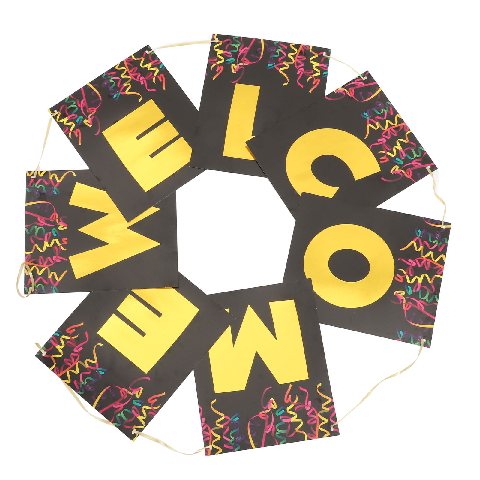 Willkommensbanner "Welcome Home" – Schwarz-gold, 180 X 110 Cm, Mit Ösen & Seil, Für Heimkehr-Partys