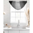 thumbnail image 4 of Waterfall Valances for Windows, Black Gray Ombre Kitchen Sheer Valance Curtains, Vintage Country Wooden Rod Pocket Elegant Swag Valances for Living Room Bedroom, 47.2"x38.5", 3 Panel, 4 of 8