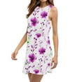 thumbnail image 4 of ZQUUVOU Women's Casual Summer Dress Floral Print Sleeveless Neck Knee Length Skirt Beach Dress Purple, 4 of 9