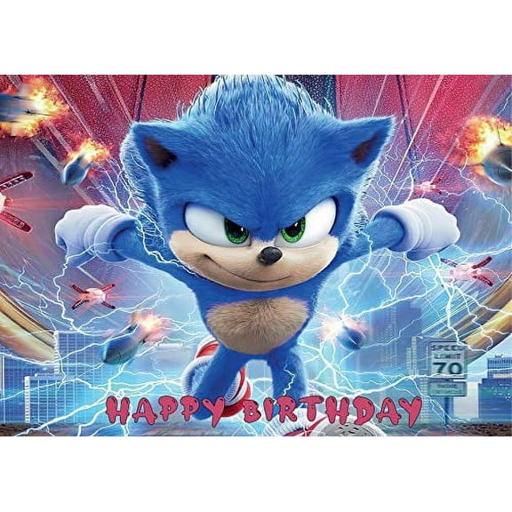 Whimsical Practicality's Sonic Edible Icing Image Cake Topper-1/4 Sheet or Larger