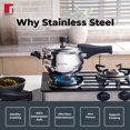 thumbnail image 3 of Pura Silver Stainless Steel Pressure Cooker With Outer Lid, 5.5 Liters - Belly Shape Or Handi Cooker, Triply Bottom, Induction Base, Gas Ready, 3 of 4