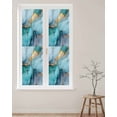 thumbnail image 2 of Window Privacy Film Teal Golden Marble Stained Glass Window Film Decorative Sun Block Window Cover Aesthetics Modern Abstract Art Window Clings Static Adhesive Sticker for Bathroom 17.7"x78.7", 2 of 7