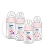 Wee Baby Classic+Newborn Baby Bottle Feeding Starter Gift Set, Spare Grip, Anti-Colic Features, BPA Free,Pink/Girls, 6-Count