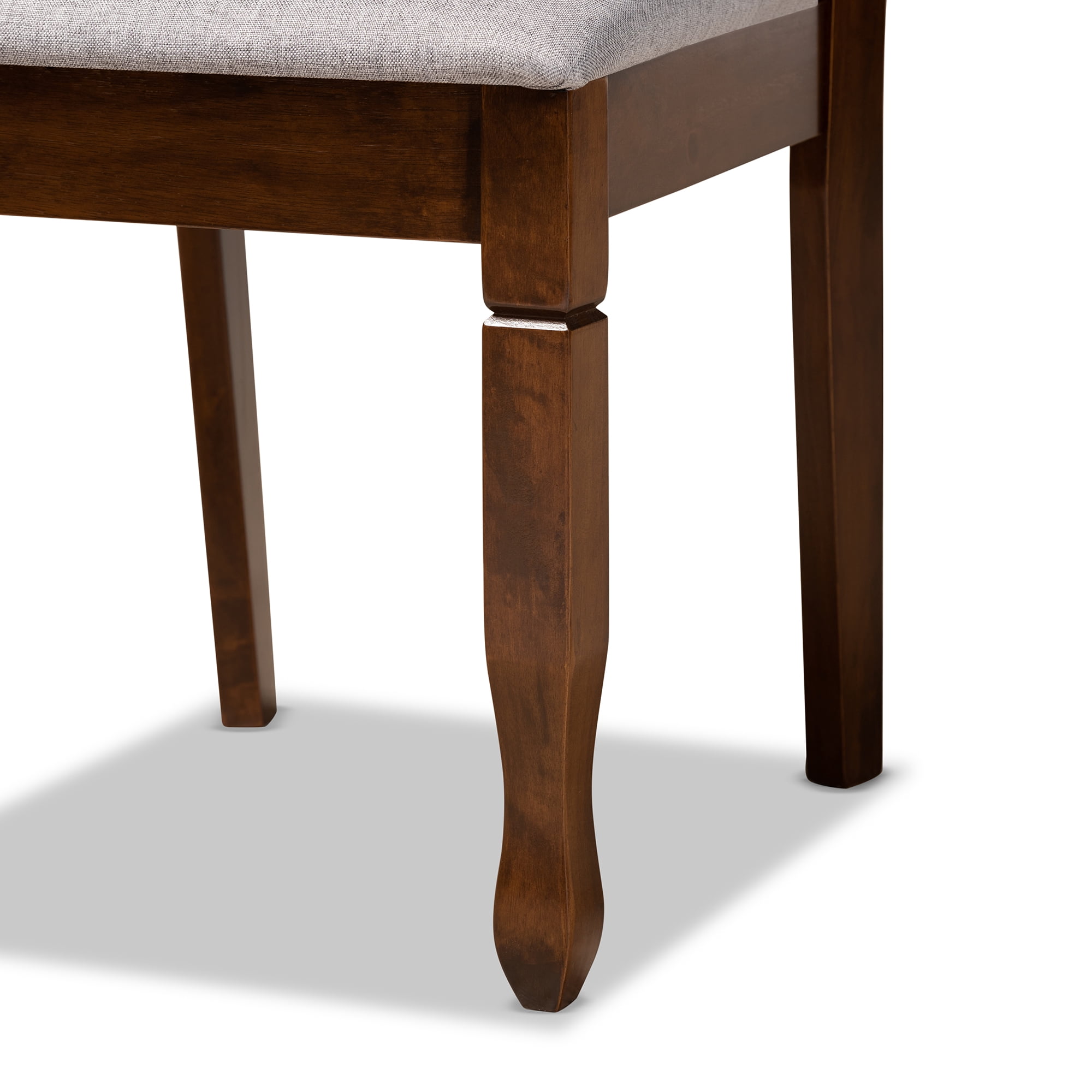 Baxton Studio Mila Modern and Contemporary Grey Fabric Upholstered and Walnut Brown Finished Wood 7-Piece Dining Set