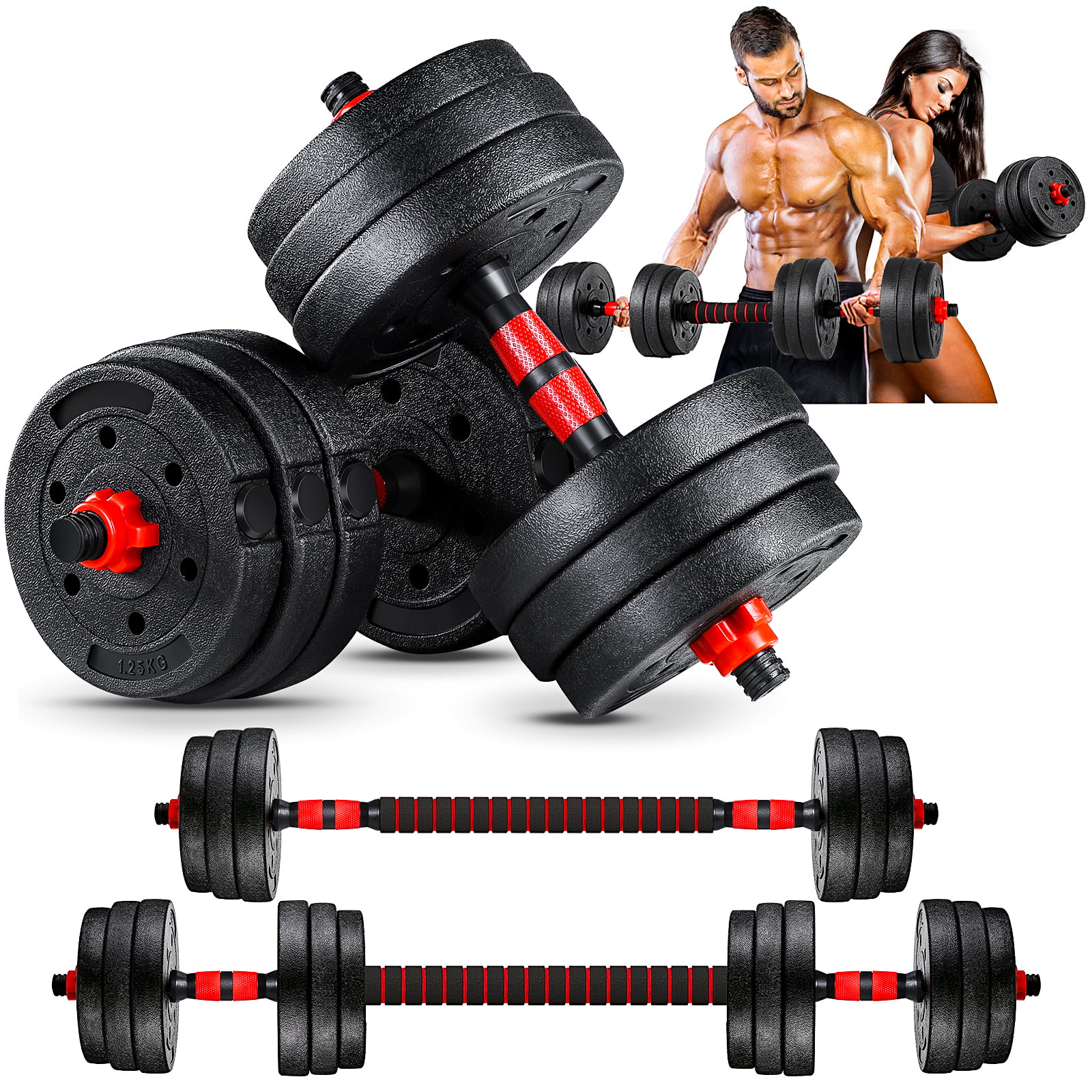 Adjustable Dumbbell Weights 22/33/44/66/110 Lbs Barbell Set Home Gym Fitness 