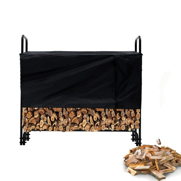 Huisuilinss Firewood Log Rack With Cover,Outdoor Firewood Rack,Firewood Storage Log Rack,Firewood Holder & Waterproof Cover,Log Storage Rack For Indoor Outdoor Fireplace Patio