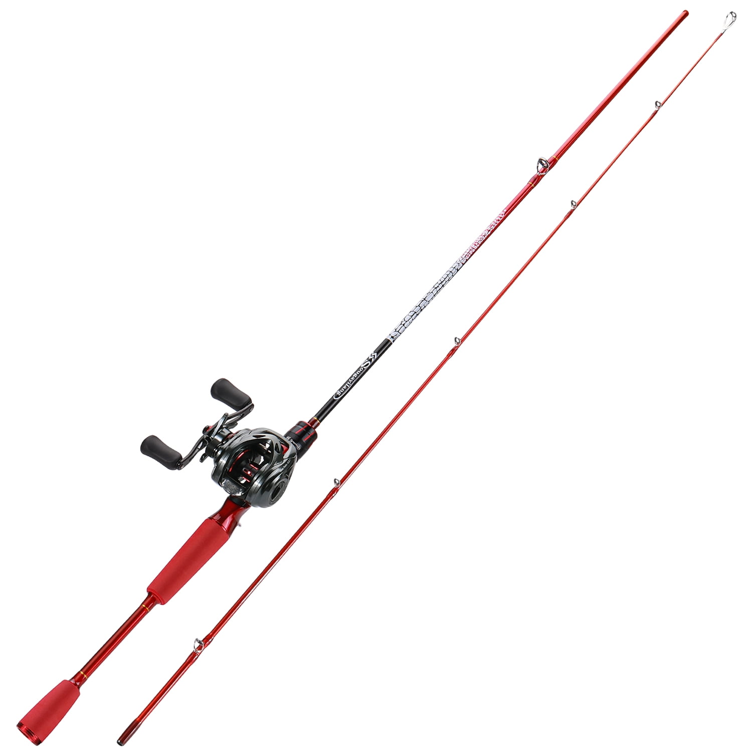 Sougayilang Baitcasting Rod and Reel Combos 2 Pieces Casting Rod with Smooth Powerful