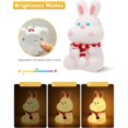thumbnail image 4 of Cute Night Light, Bunny Night Light for Kids, Baby Night Light with Touch Sensor, 1W, USB Rechargeable, 2 Modes[Warm White and Color Gradient], Kawaii Room Decor for Kid's Bedroom, Nursery, 4 of 5