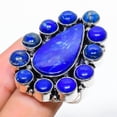 thumbnail image 2 of Natural Lapis Lazuli Gemstone Handmade 925 Sterling Silver Ring Size 9, 2 of 2