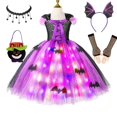 thumbnail image 1 of Vestido de princesa elegante con luz LED para niña, traje de bruja, Bata de punto púrpura, Carnaval y trajes de Halloween, ropa de fiesta, 1 of 4