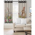 thumbnail image 2 of Easter Bunny Blackout Curtains for Bedroom Living Room Darkening Curtains 54 Inch Long Spring Flowers Leaves Cute Rabbits Pastoral Plants Short Curtain for Small Window Treatment Drapes 42"x54"x2, 2 of 9