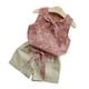 thumbnail image 3 of Jumpingount Conjunto de 2 piezas para niños, chaleco para bebé, pantalones cortos, ropa para niños, ropa de verano para niñas conjuntos de ropa Rosado rojo 110cm, 3 of 6