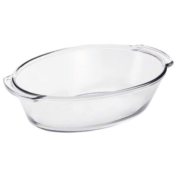 Oven Basics 4-Quart Oval Roaster Baking Dish, Crystal, Set of 1