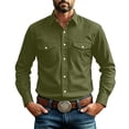 thumbnail image 5 of Men's Classic Fit Long Sleeve Button Up Shirt Breathable Cotton Blend Western Style Top for Daily & Outdoor Wear, 5 of 8