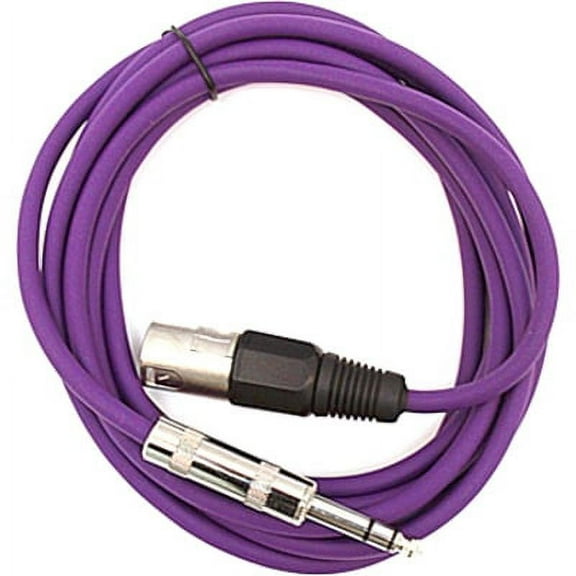 Seismic Audio SATRXL-M6, Purple 6 Foot XLR Male to TRS Patch Cable