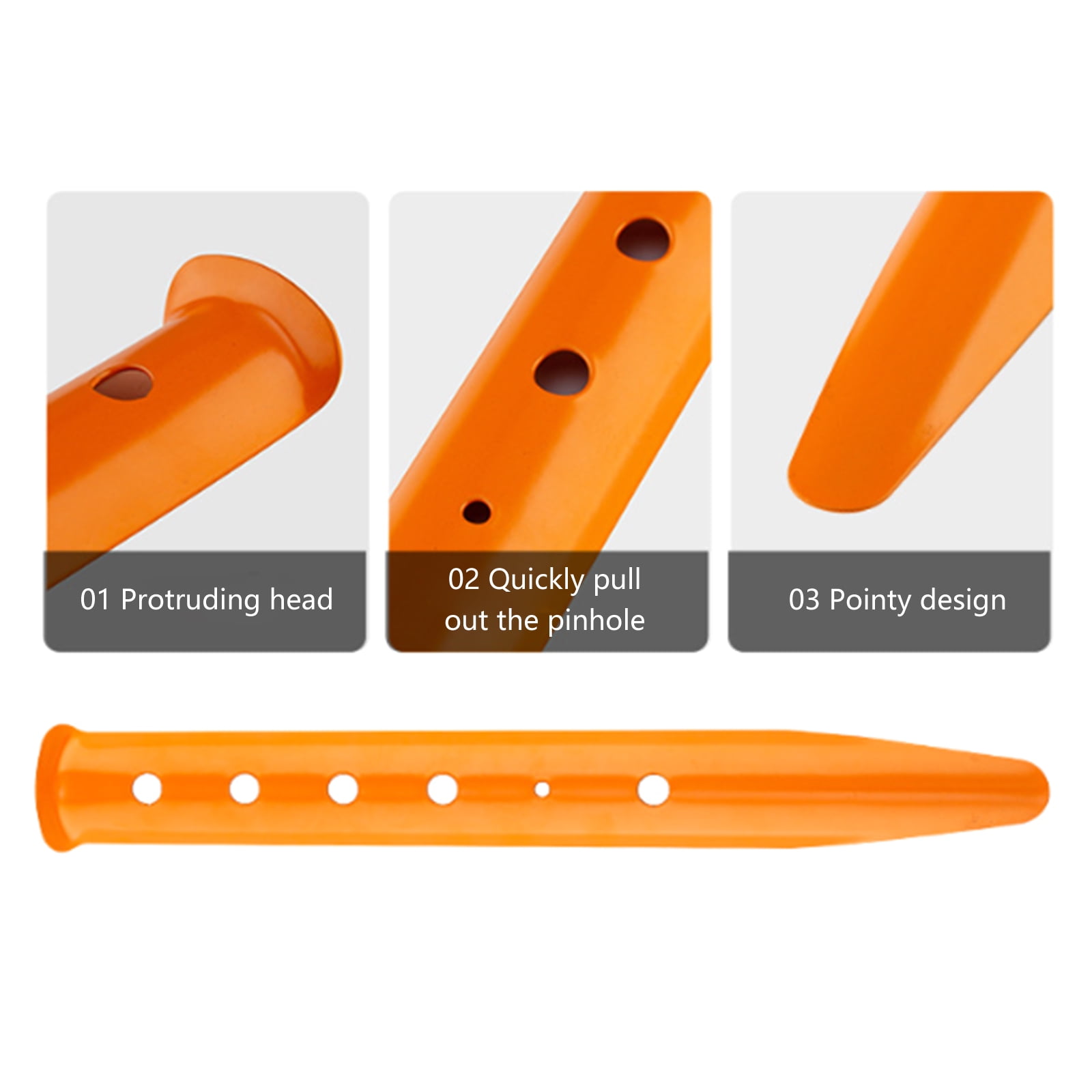 10lots Winds Resistant Stakes Portables Tent Pegs Multifunctional Beach Tent Pegs for Camping Travel and Adventure