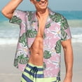 thumbnail image 5 of Lsque Lilies Flowers pattern Hawaiian Shirt for Men, Unisex Summer Beach Casual Short Sleeve Button Down Shirts-X-Large, 5 of 9