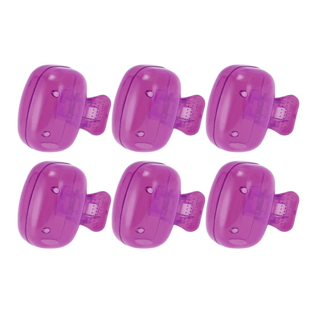 Cubiertas de cepillo de dientes en forma de pez ligeras de 6 piezas para viajar, plástico púrpura
