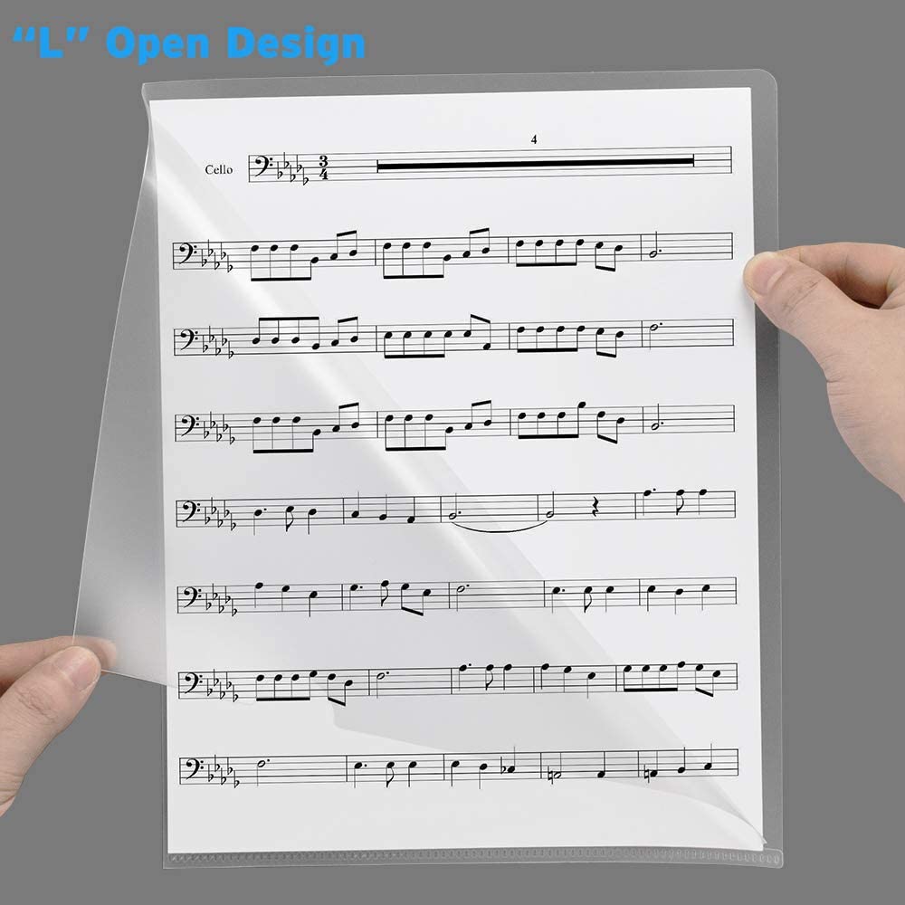 25 Pack Clear Document Folder Project Pockets, Plastic File Folders Letter Size, Clear Sleeves for Paper Protector 8.5 x 11, Presentation Folders Report Covers, Clear