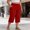 Red high waisted capri pants for women a1, variant on Cagogo Women Capri Pants High Waisted Elastic Waist Loose Flowy Casual Palazzo Cropped Trousers for Summer Beach Work Lounge with Pockets Solid Basic Vacation Clothes, White 3XL