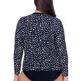 thumbnail image 3 of Island Escape BLACK/WHITE Plus Size Half-Zip Rash Guard, US 2X, 3 of 3