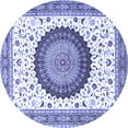 thumbnail image 1 of Ahgly Company Indoor Round Medallion Blue Traditional Area Rugs, 3' Round, 1 of 4