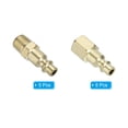 thumbnail image 3 of Uxcell 1/4" Industrial Air Couple Plug, Compressor Connect Fittings for Automotive Industry Copper 10Pack, 3 of 5