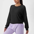 thumbnail image 5 of Craaazy Casual Womens Waffle Knit Sweatshirt Crew Neck Raglan Sleeve Loose Fit Top for Sports and Daily Wear Gifts, 5 of 6