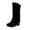 Black, variant on Women Boots ,Women Shoes Solid Color Suede Upper Zip Wedge Heels Warm Winter Wear-Resistant Cowboy Boots
