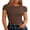 Brown, variant on Women Short Sleeve Tops Summer 2026 Double Lined Crewneck T Shirt Basic Tight Workout Tee Y2k Clothes Black Small