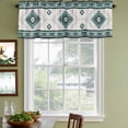 thumbnail image 4 of Green Beige Boho Valances for Windows, Decorative Rod Pocket Window Valance Curtains, Vintage Ethnic Tribal Southwestern Short Curtain Drapes for Kitchen/Bathroom/Living Room, 2 Panels, 60" W x 18" L, 4 of 8