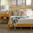 thumbnail image 4 of Walker Edison Mid Century Wood Platform King Bed with Headboard, Light Oak, 4 of 16