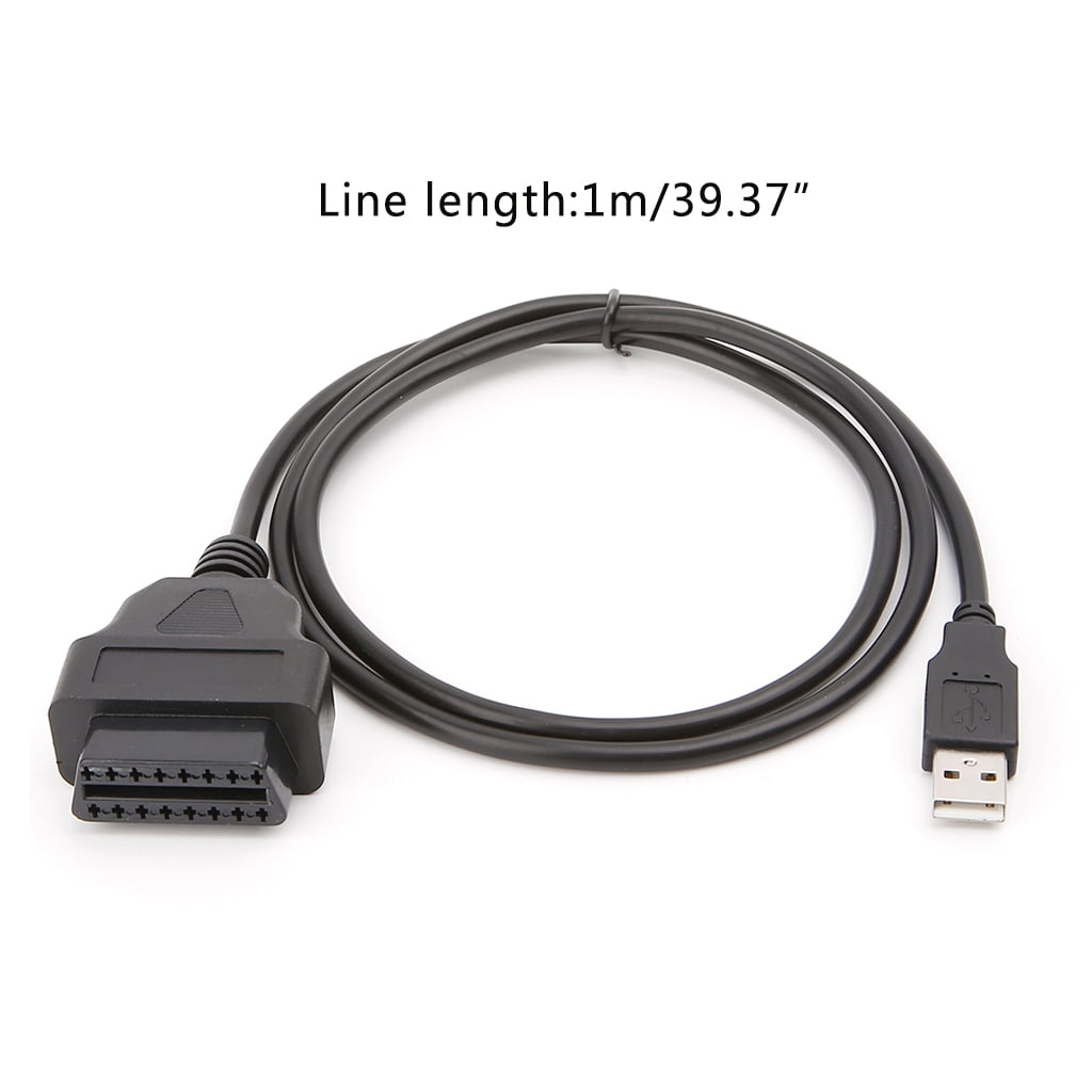 16Pin OBD2 To USB Port Charger Adapter Cable Connector Diagnostic Tool