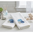 thumbnail image 2 of Serafina Home Summer Soft Absorbent Bathroom Coastal Guest Embroidered Fingertip Towels: Sea Life Shell Starfish Coral Design, 2 Piece 12" x 18" Inches (Antigua Tip), 2 of 5