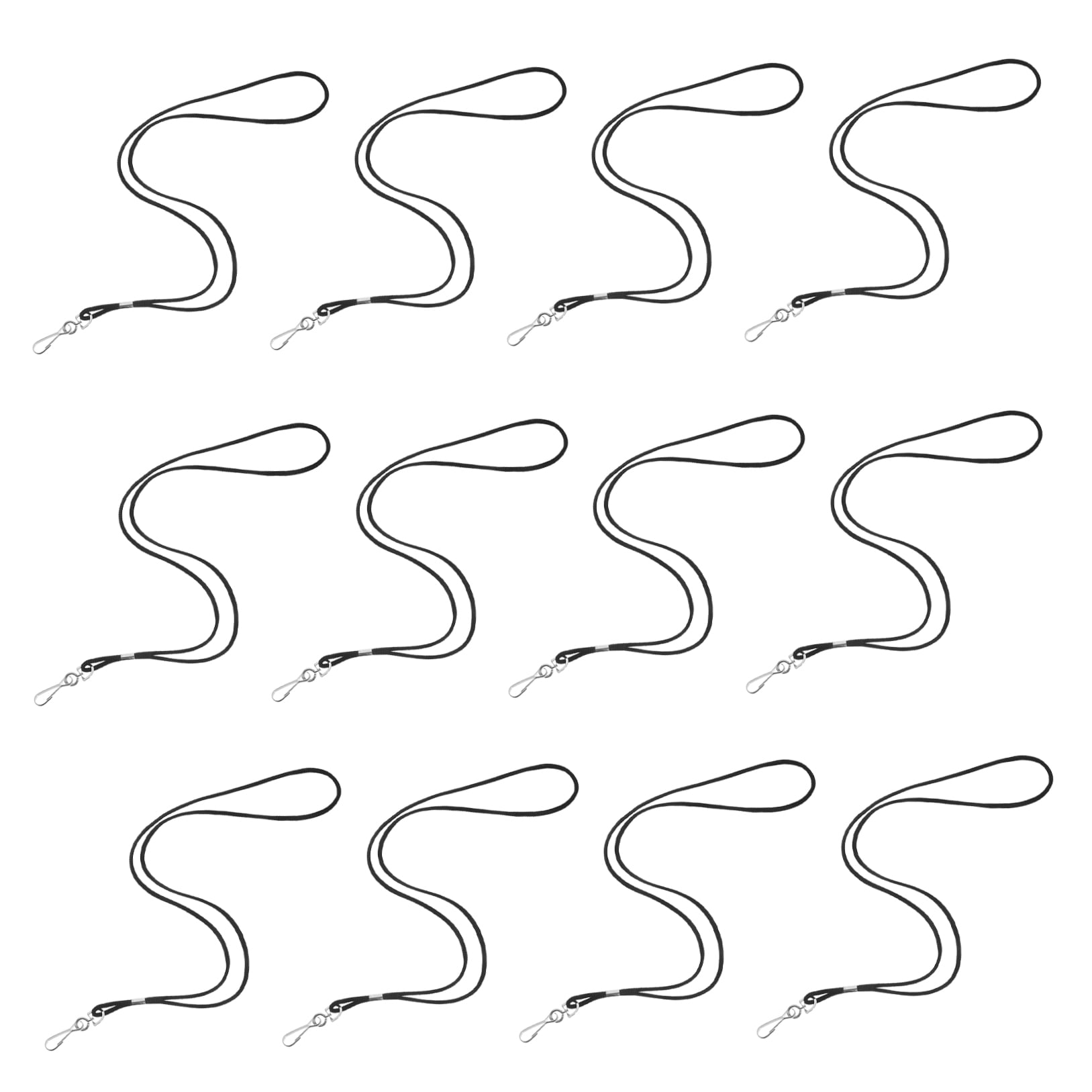FOMIYES 100Pcs Black Id Badge Lanyard with Quick Release Clip Comfortable Strap for Office and School Use